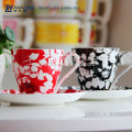 250ml Rot und Schwarz Starke Farbe Fine Bone China Design Ihre eigene Keramik Kaffeetasse